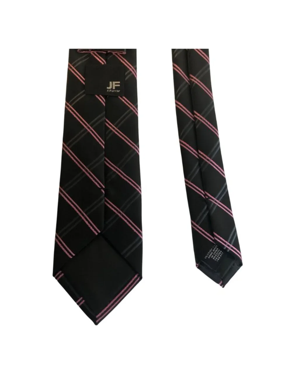 J Ferrar Tie Black Pink Gray Plaid Mens Necktie Office Work Formal Dad Gift